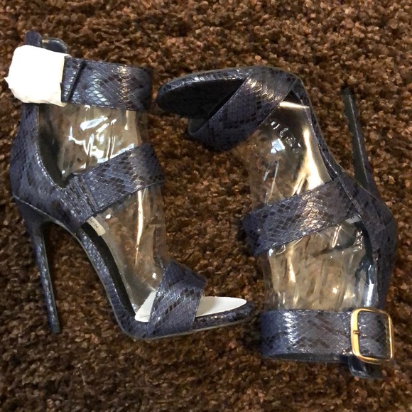 navy snakeskin heels